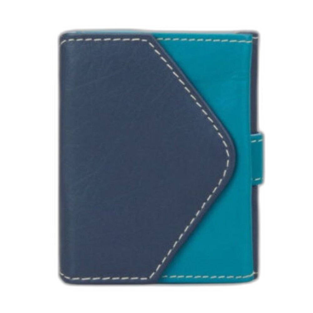 Blue Mini Wallet - Genuine Leather - Made in Italy - Picture 2 of 8